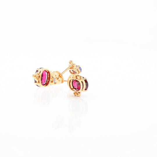 Garnet & Amethyst Dangle Earrings