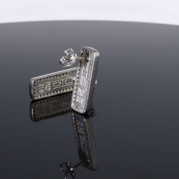 Opal Earrings Rectangle Inlaid with .50ctw Round Diamond Halo Studs