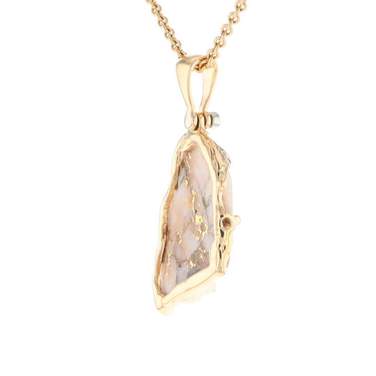 Gold Quartz Freeform Pendant (G2)