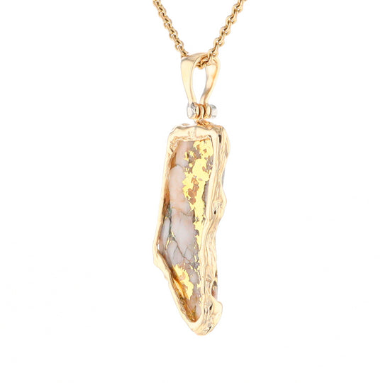 Gold Quartz Freeform Pendant (G2)