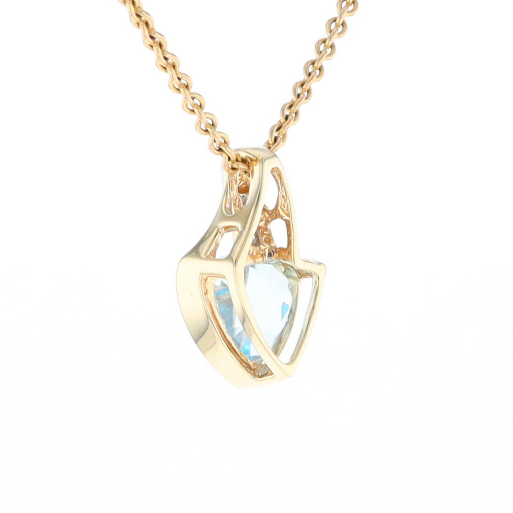 Trillion Blue Topaz Diamond Pendant