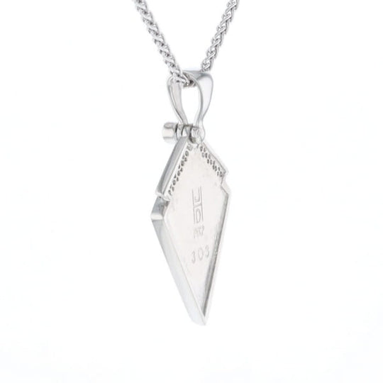Onyx Kite Design Inlay .19Ctw Diamond Pendant
