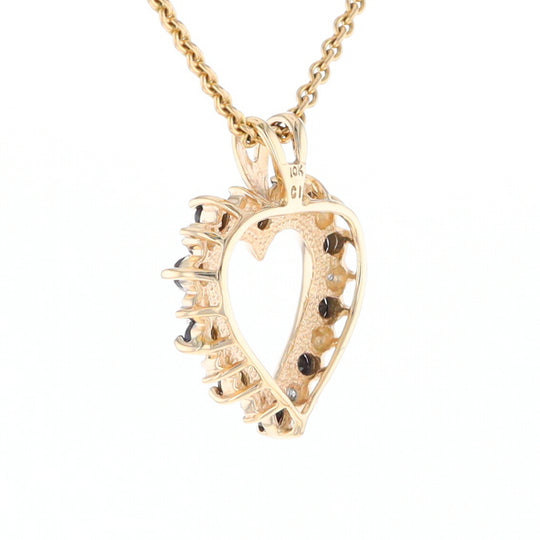 Open Heart Sapphire & Diamond Pendant