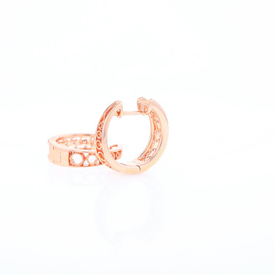 Rose Gold Diamond Hoop Earrings