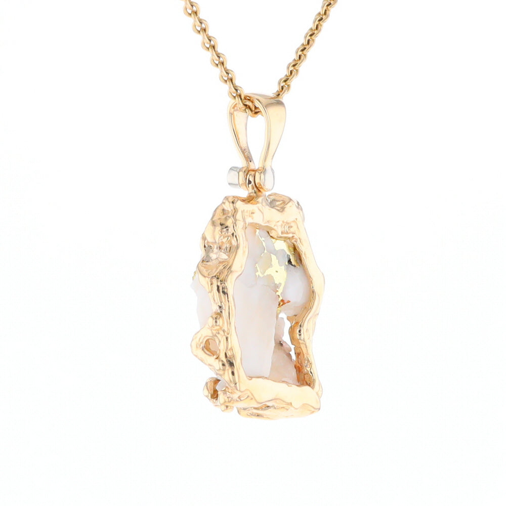 Rough Gold Quartz Freeform Pendant