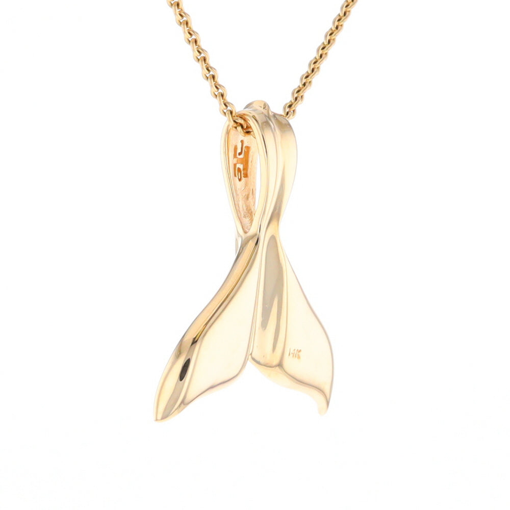 Whale Tail Necklaces Natural Gold Quartz and Nuggets Inlaid Pendant