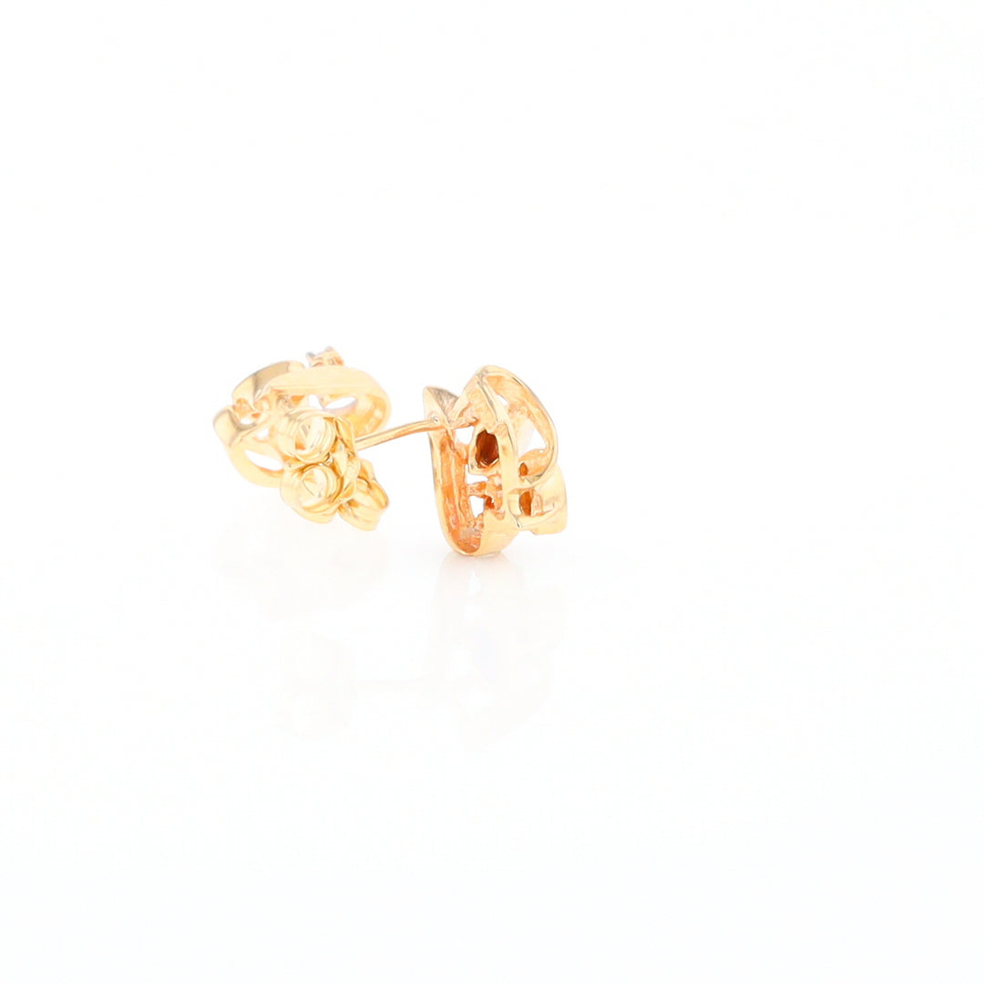 Diamond Leaf Stud Earrings