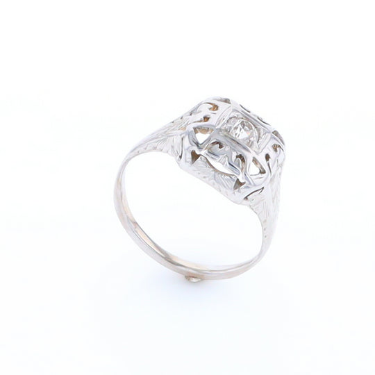 Vintage Square Top Diamond Ring