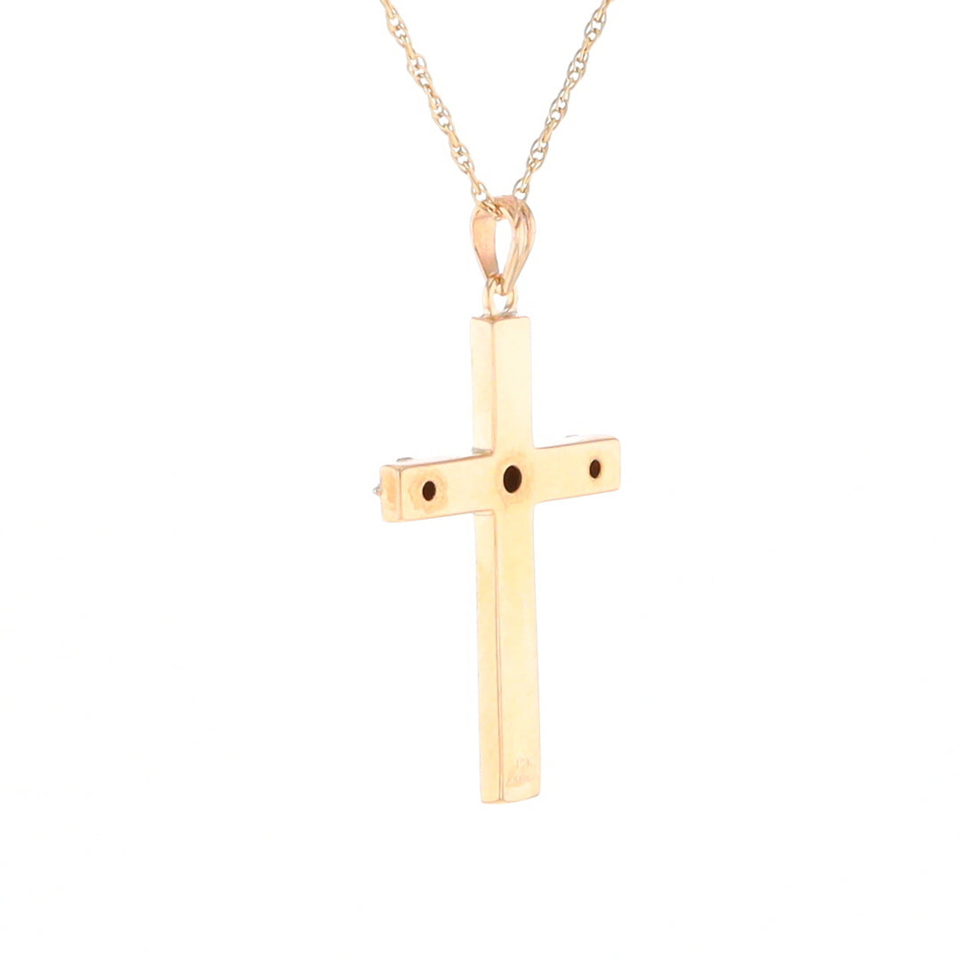 Vintage Incised Diamond Cross Pendant