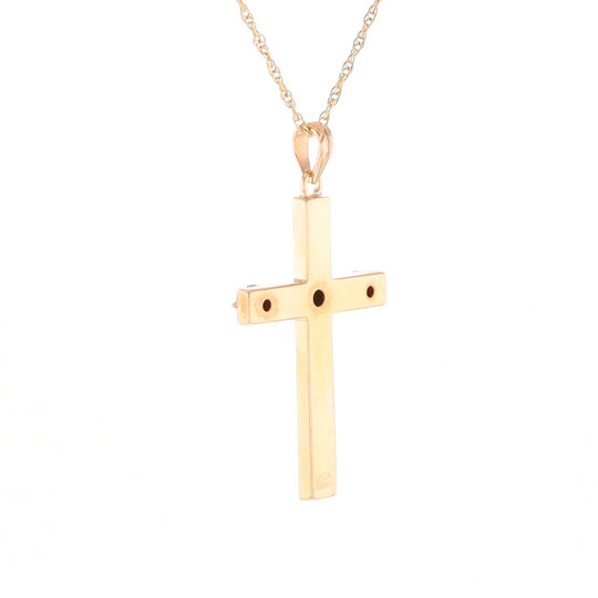 Vintage Incised Diamond Cross Pendant