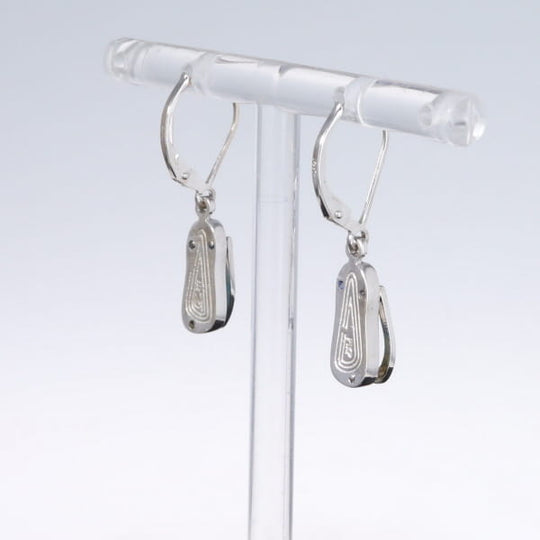 Opal Earrings Sandal Inlaid Design Lever Backs