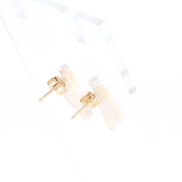Gold Quartz Earrings Triangle Shape Inlaid with .04ct Round Diamonds - G2