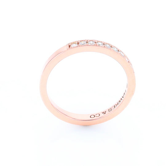 Rose Gold Milgrain Diamond Wedding Band