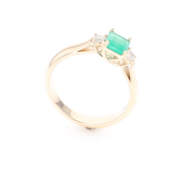 Emerald 3-Stone Trellis Ring