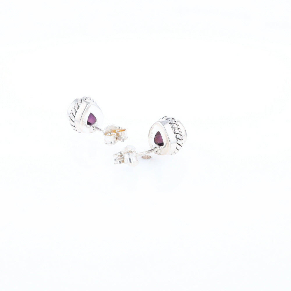 Native Amethyst Pear Stud Earrings