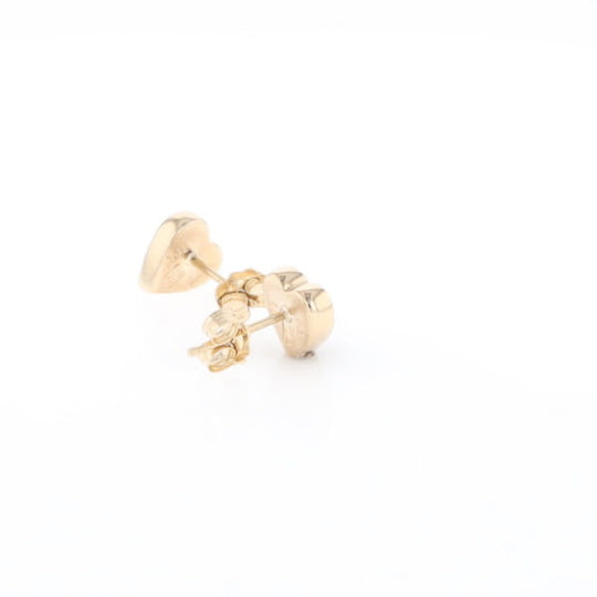 Gold Quartz Heart Stud Earrings - G2