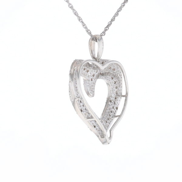 Frosted Diamond Heart Necklace