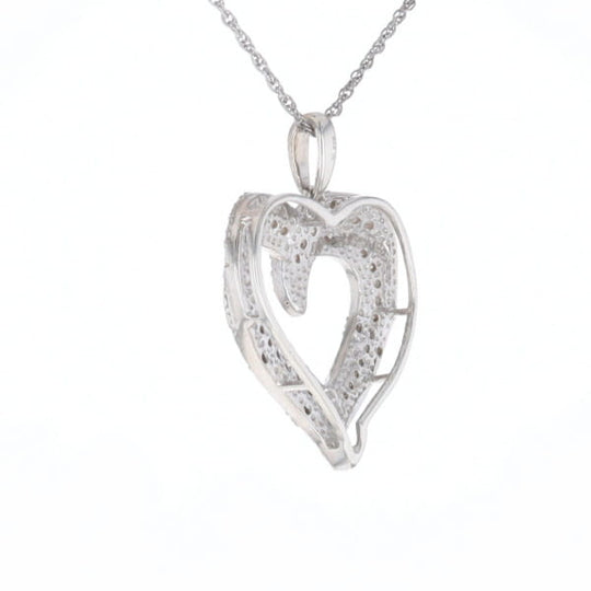 Frosted Diamond Heart Necklace