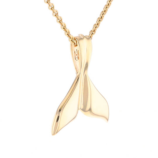 Whale Tail Necklaces Natural Gold Quartz and Nuggets Inlaid Pendant