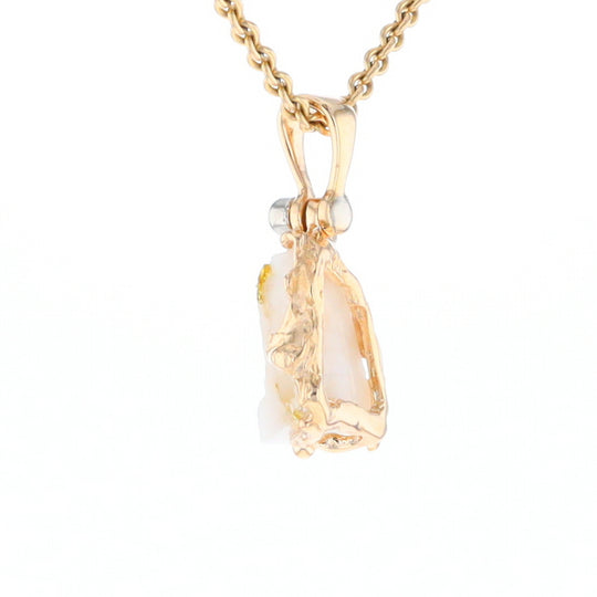 Rough Gold Quartz Freeform Pendant