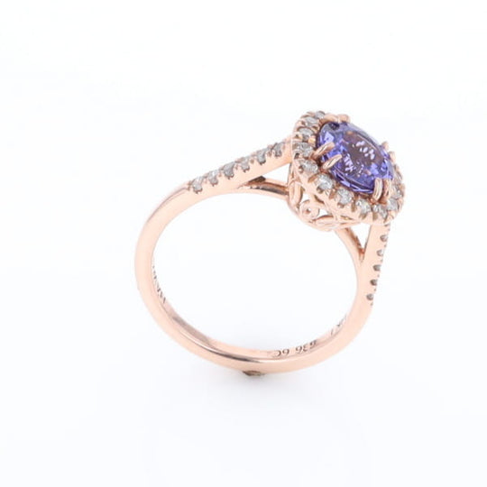 Rose Gold Tanzanite Halo Ring