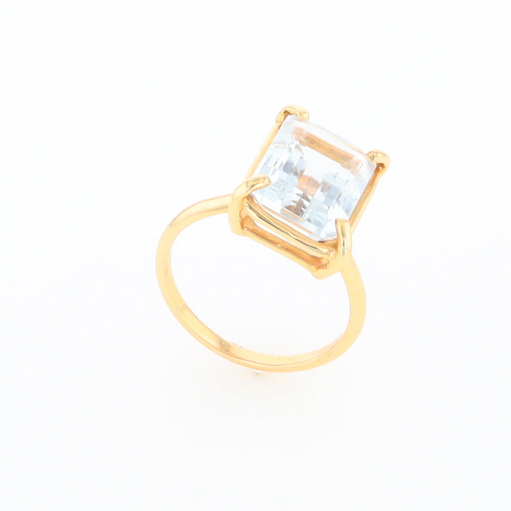 Emerald Cut Blue Topaz Ring