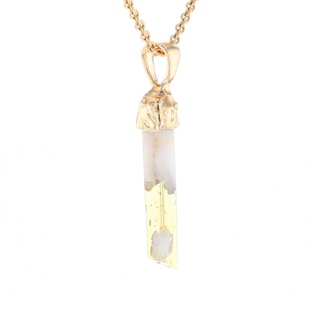 Gold Quartz Free Form Pendant