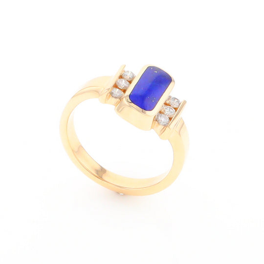 Lapis 0.24ctw Diamond Ring