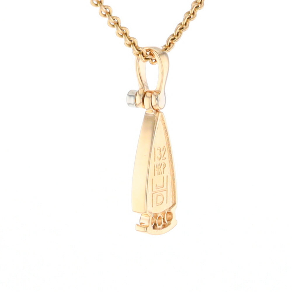 Gold Quartz Triangle Inlaid Pendant with 0.08ctw Diamonds - G2