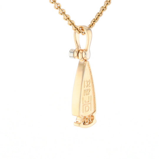 Gold Quartz Triangle Inlaid Pendant with 0.08ctw Diamonds - G2