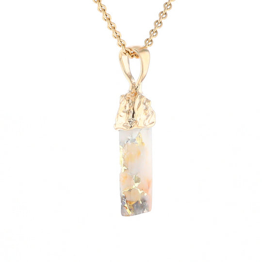 Gold Quartz Free Form Pendant