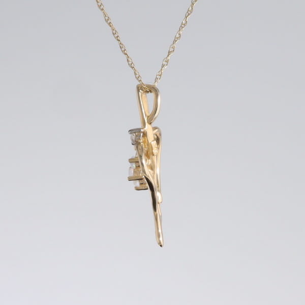 Round Opal & Diamond Heart Necklace