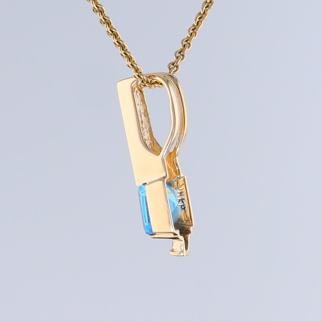 Opal Pendant Rectangle Inlaid with Peridot and 0.03ctw Round Diamond