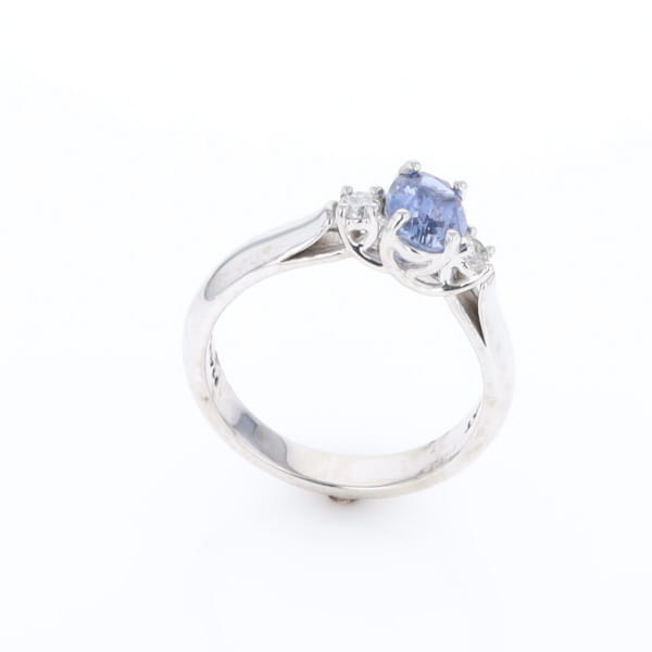 Ceylon Sapphire Three-Stone Trellis Ring