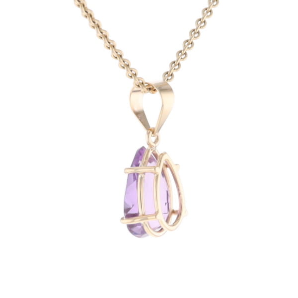 Pear Solitaire Amethyst Pendant