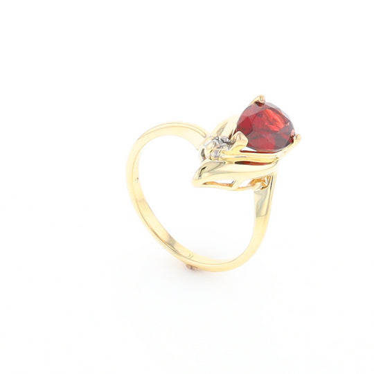 Pear Garnet Ring