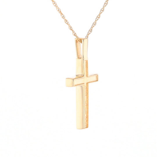 Three Section Gold Quartz Cross - G2