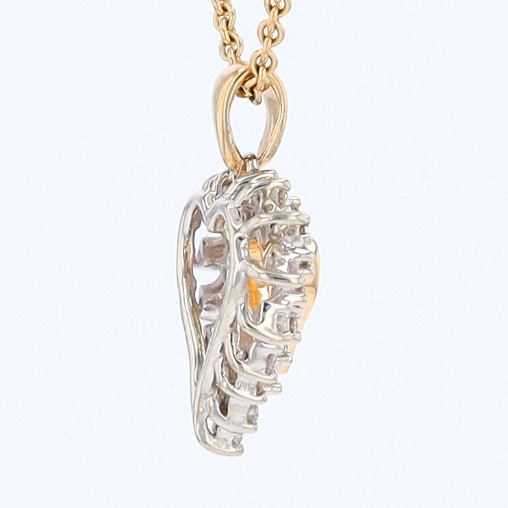 Yellow Gold Diamond Heart Pendant