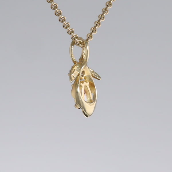 Pear-leaf Opal and Diamond Pendant