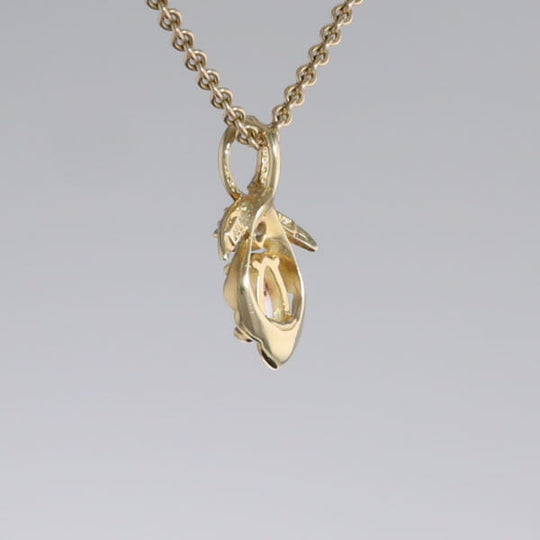 Pear-leaf Opal and Diamond Pendant
