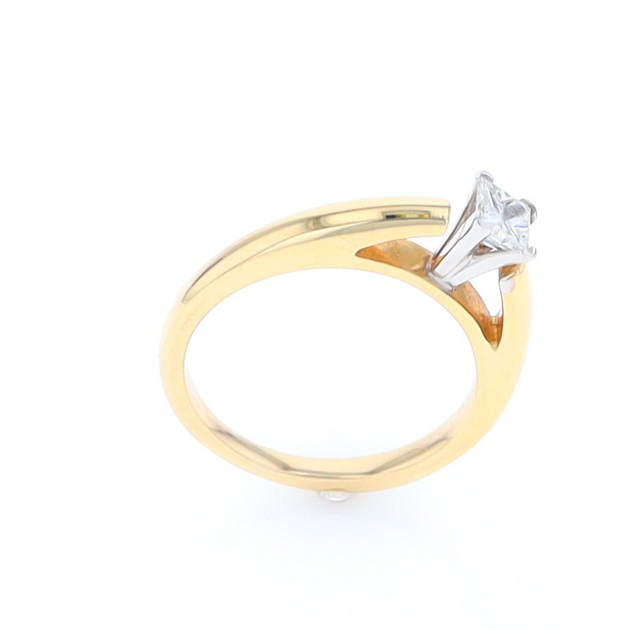 0.32ct Princess Cut Solitaire Diamond Engagement Ring