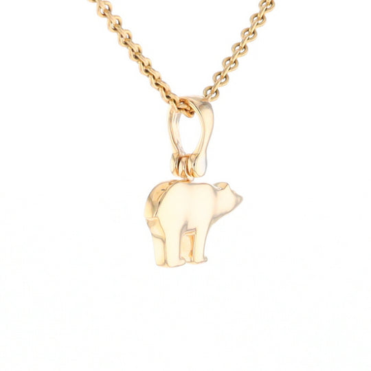 Gold Quartz Inlaid Polar Bear Pendant