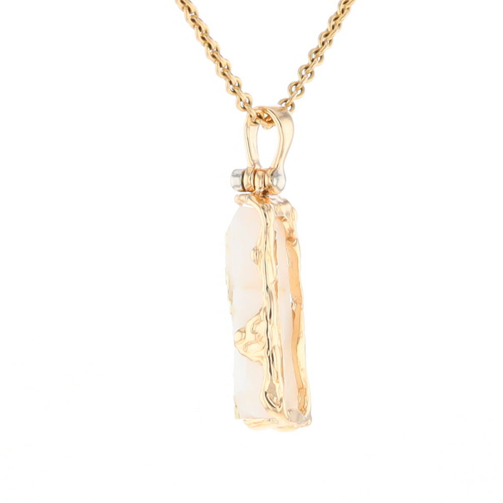 Gold Quartz Freeform Pendant - G1