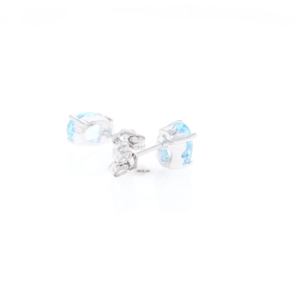 Oval Blue Topaz Stud Earrings