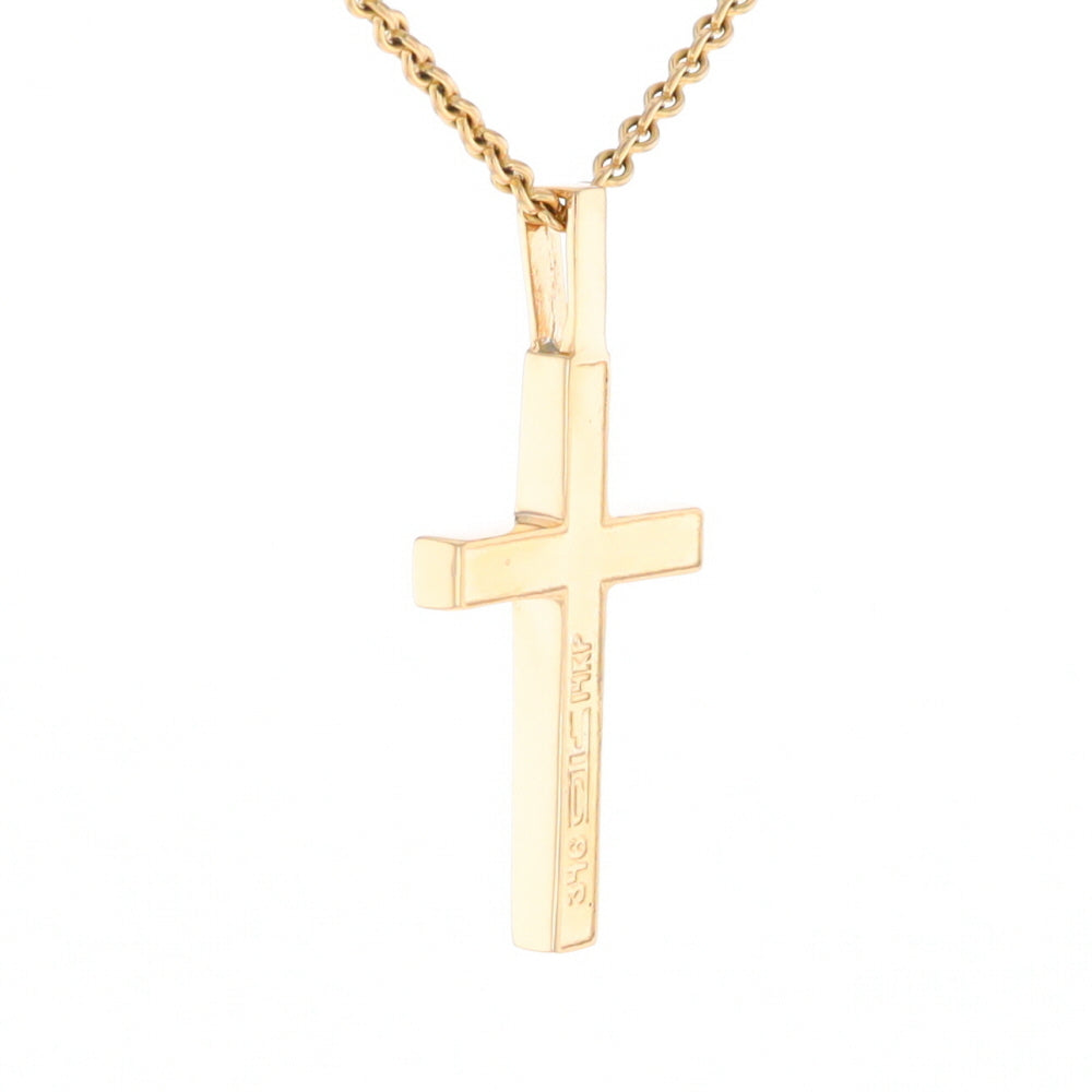 Gold Quartz Pendant 4 Section Inlaid Cross Pendant