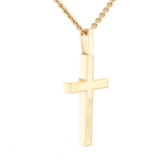 Gold Quartz Pendant 4 Section Inlaid Cross Pendant