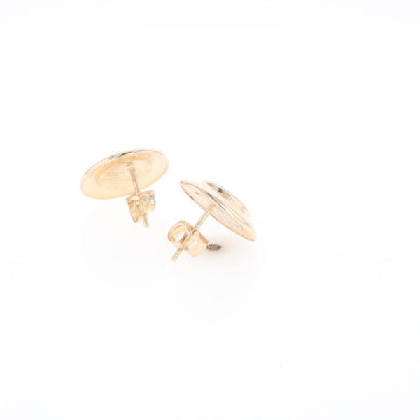 Superior Quality Gold Quartz Inlaid Circle Stud Earrings