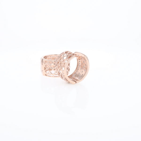 Checkered Wide Hinge Hoop Earrings