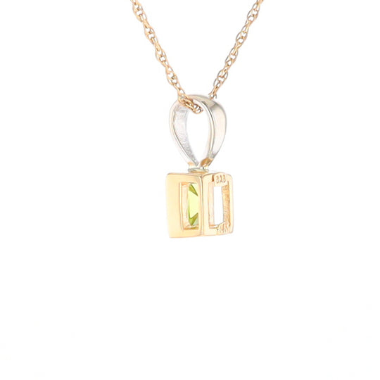 Two-Tone Bezel Peridot Pendant