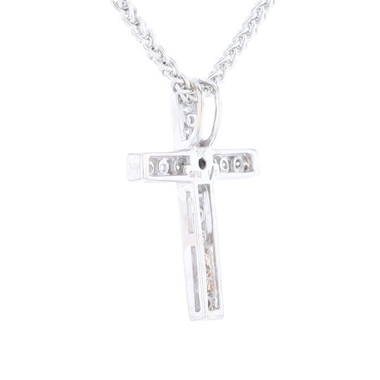 Channel Set Diamond Cross Pendant